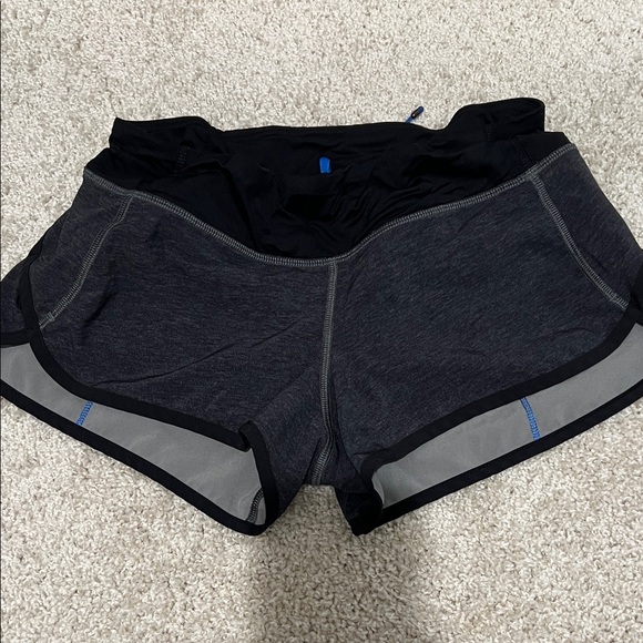 LULULEMON Black and Gray Athletic Shorts - Picture 1 of 3